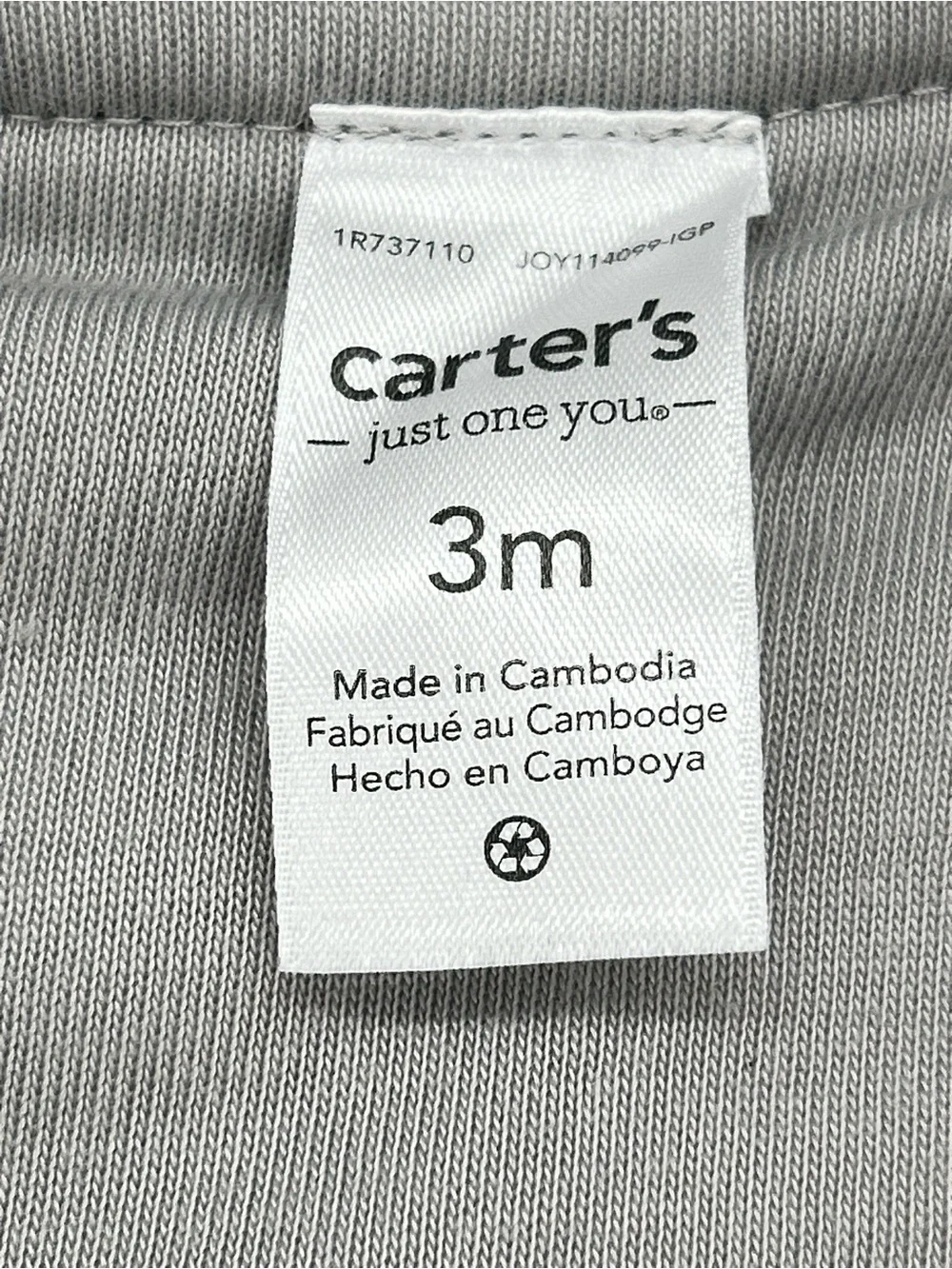 Carter's Gray Fleece Hooded One-Piece with White Sheep Size 3 Months